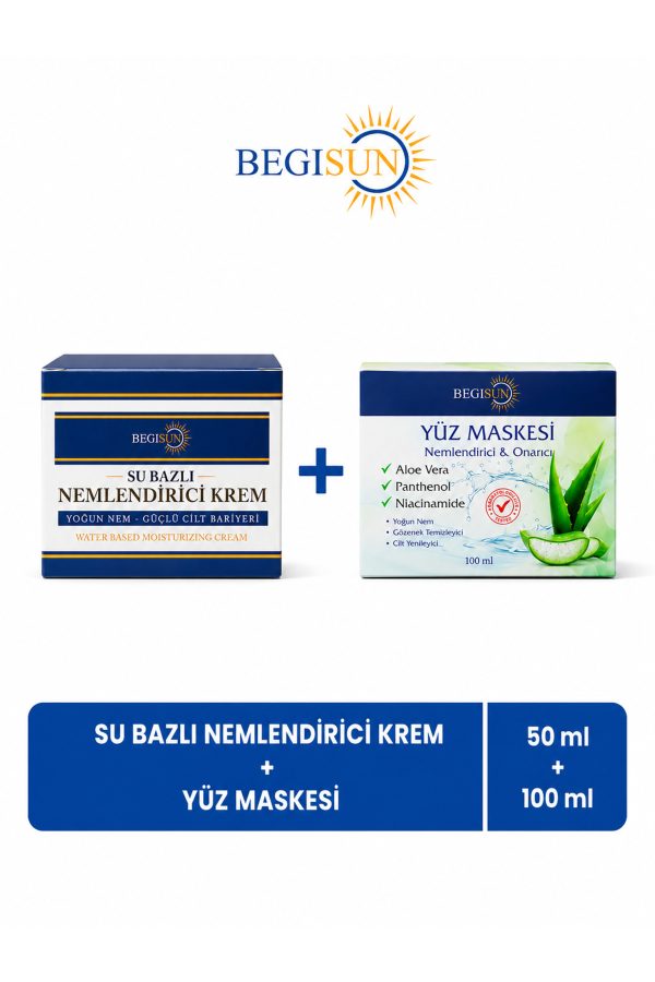 Su Bazlı Nemlendirici Krem 50 ml + Yüz Maskesi 100 ml Cilt Bakım Seti