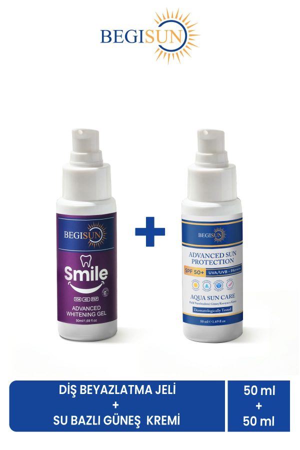 Diş Beyazlatma Jeli 50 ml + SPF 50+ Su Bazlı Güneş Kremi 50 ml Avantajlı İkili Set