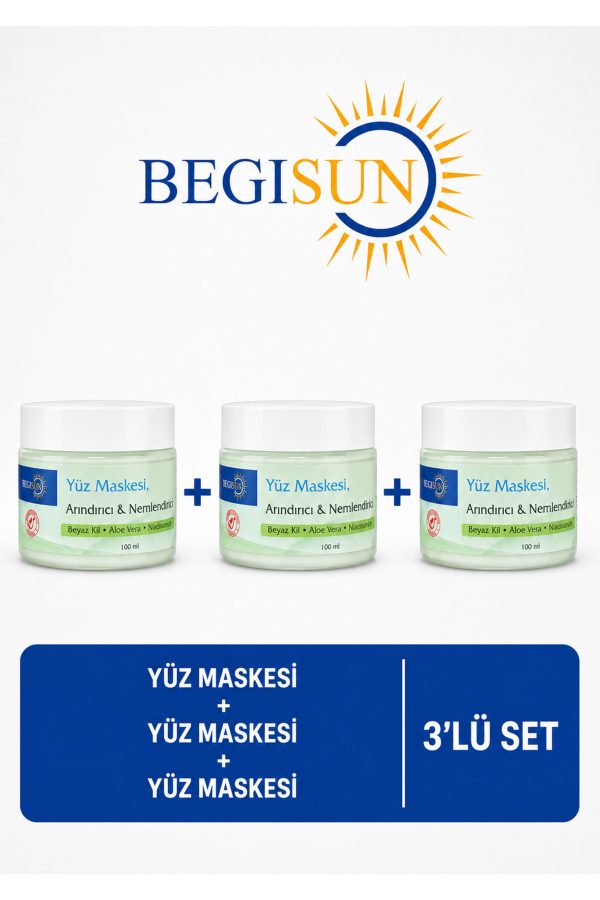 Arındırıcı ve Nemlendirici Yüz Maskesi 3’lü Set 100 ml x 3