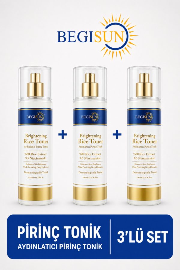 Pirinç Özlü Aydınlatıcı Tonik 200 ml x 3’lü Set